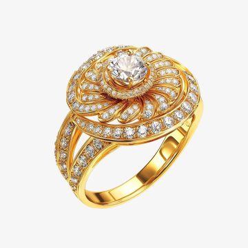 Gold Ring with Emerald Detail