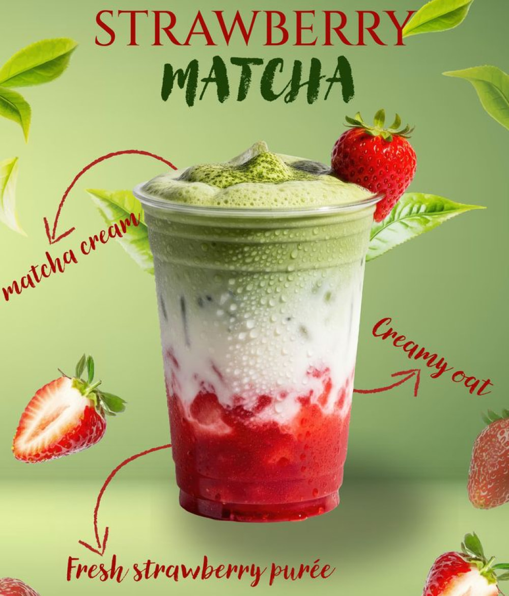 Strawberry Matcha Cream Latte - Image 3